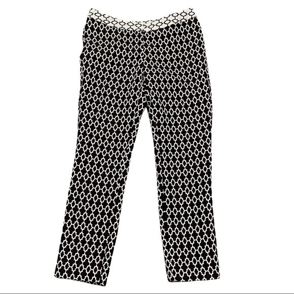 Worthington Women's Ankle Pants, Black/White, Brocade Geometric Pattern, Sz 4 - Picture 7 of 12